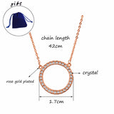 Tiny Crystal Circle Choker Necklace Silver Chain Jewelry