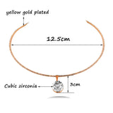 Cubic Zircon Pendant Choker Collar Necklace Silver Torques Chain