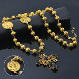 Vintage Long Necklace Cross Pendant Boho Jewelry