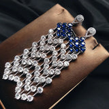 Sparkling CZ Tassel Wedding Earrings for Women