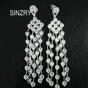 Sparkling CZ Tassel Wedding Earrings for Women