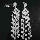 Sparkling CZ Tassel Wedding Earrings for Women