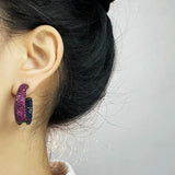 Cubic Zircon Exaggerated C Shape Dangle Earrings For Women