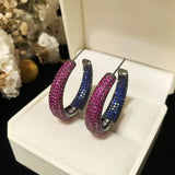 Cubic Zircon Exaggerated C Shape Dangle Earrings For Women
