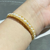 Fresh Water Pearls Cuff Bangles Bracelets Wedding Jewelry