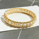 Fresh Water Pearls Cuff Bangles Bracelets Wedding Jewelry