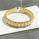 Fresh Water Pearls Cuff Bangles Bracelets Wedding Jewelry