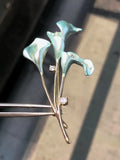 Oil Dripping Calla Lily Flower Brooch Pin Women Jewelry Accessory