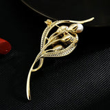 Natural Fresh Water Pearl Leaf Shape Brooch