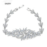 Cubic Zircon Glitter Flower Wedding Bracelet