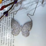 Micro Paved CZ Butterfly Pendant Choker Necklace for Women