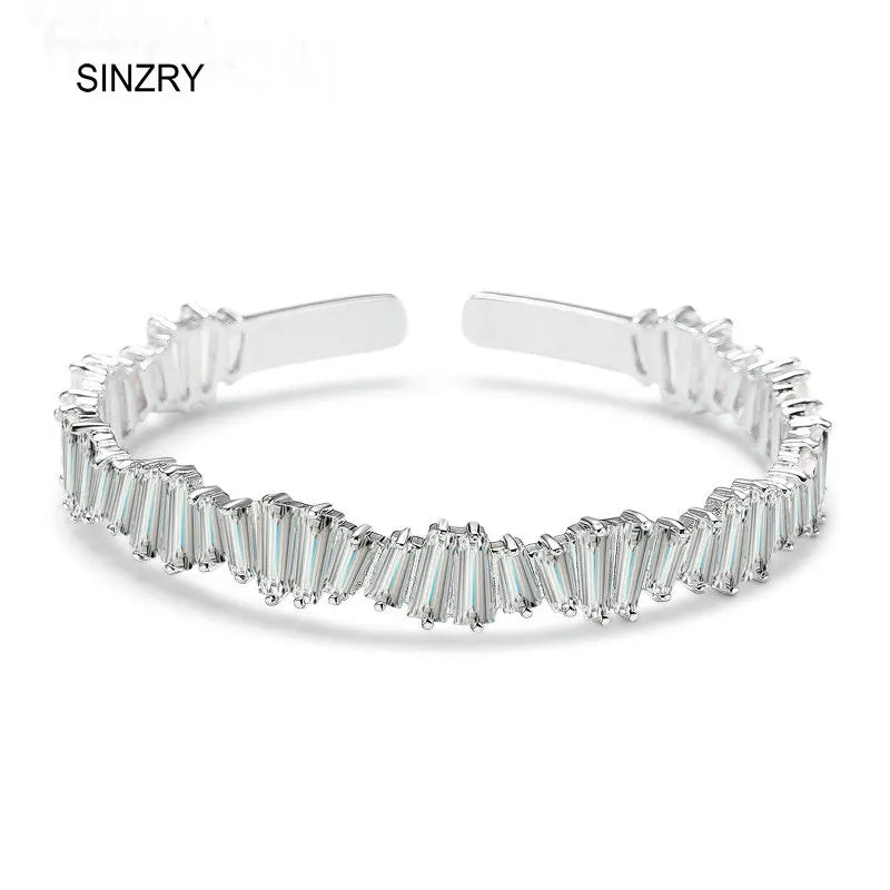 Irregular Geometry CZ Cuff Bangles - Hot Charm Bangles for Women