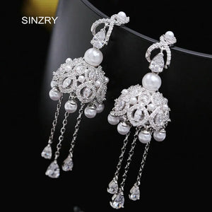 CZ Tassel Campanula Dangle Earrings for Women
