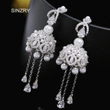 CZ Tassel Campanula Dangle Earrings for Women