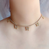 CZ Butterfly Choker Necklace for Women