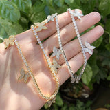 CZ Butterfly Choker Necklace for Women