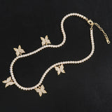 CZ Butterfly Choker Necklace for Women