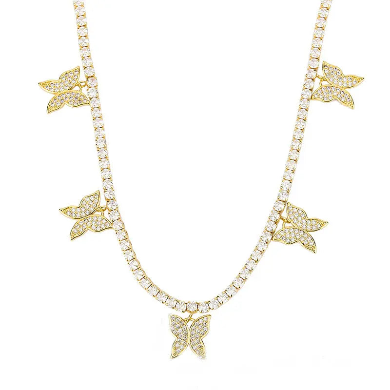 CZ Butterfly Choker Necklace for Women