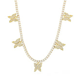 CZ Butterfly Choker Necklace for Women