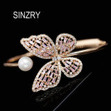 CZ Butterfly Cuff Bangle for Women Costume Jewelry
