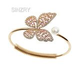 CZ Butterfly Cuff Bangle for Women Costume Jewelry