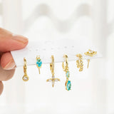 Crystal Flower Hoop Earring Set for Women Wedding Gift