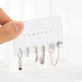 6 Pcs Rainbow Heart Hoop Earring Set Party Jewelry Gift