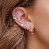 Fashion Minimal Piercing Earrings Set Sweet Flower Moon Star Stud Earrings