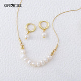 Freshwater Pearls Earrings Set for Women Non Fading Stainless Steel