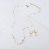 Freshwater Pearls Earrings Set for Women Non Fading Stainless Steel