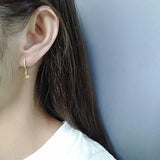 CZ Butterfly Hoop Earrings Dangle Drop For Women