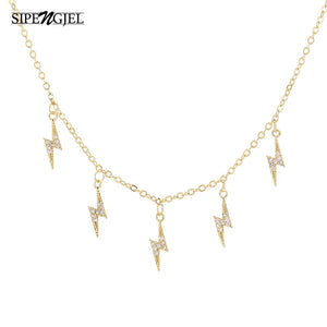 Cubic Zircon Lightning Choker Necklace for Women
