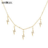 Cubic Zircon Lightning Choker Necklace for Women
