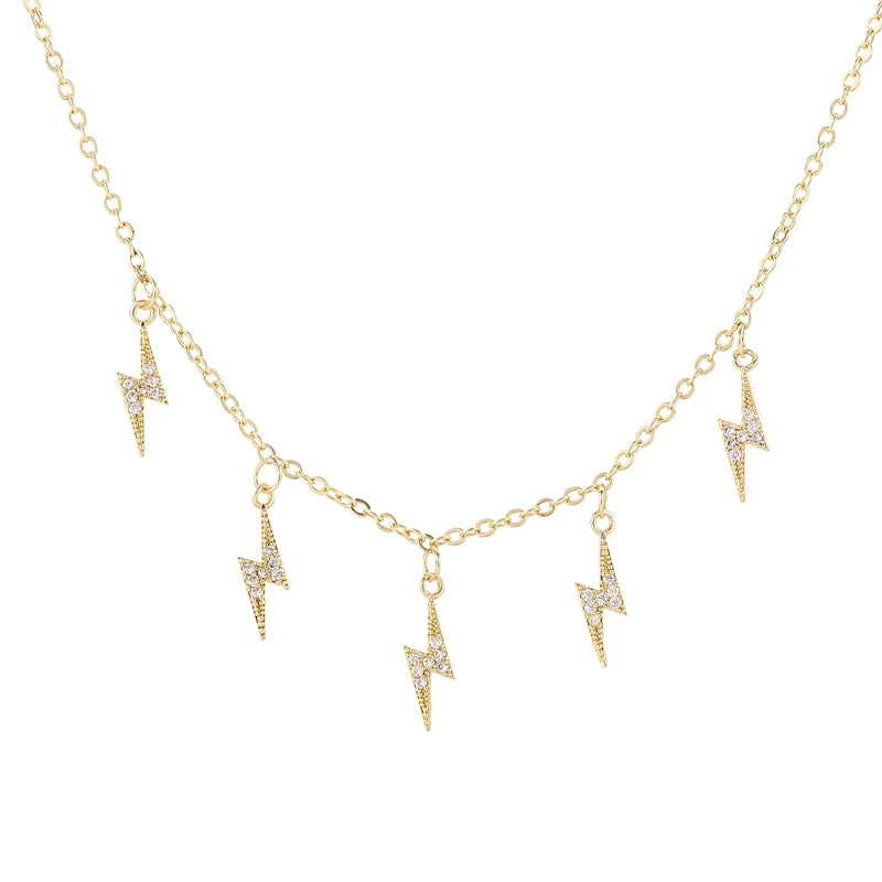 Cubic Zircon Lightning Choker Necklace for Women