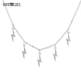Cubic Zircon Lightning Choker Necklace for Women