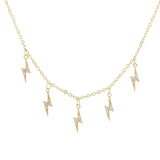 Cubic Zircon Lightning Choker Necklace for Women
