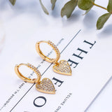 Love Heart Hoop Earrings Dangle Drop Romantic Jewelry