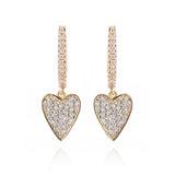 Love Heart Hoop Earrings Dangle Drop Romantic Jewelry