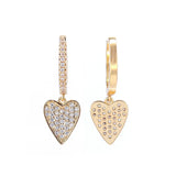 Love Heart Hoop Earrings Dangle Drop Romantic Jewelry
