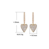 Love Heart Hoop Earrings Dangle Drop Romantic Jewelry