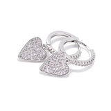 Love Heart Hoop Earrings Dangle Drop Romantic Jewelry
