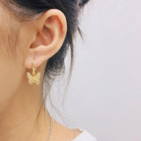 Cubic Zircon Butterfly Drop Earrings for Women