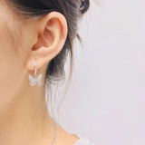 Cubic Zircon Butterfly Drop Earrings for Women