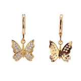 Cubic Zircon Butterfly Drop Earrings for Women