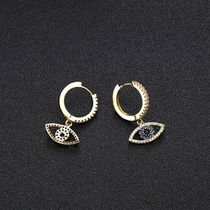 Cubic Zircon Turkey Lucky Eye Hoop Earrings for Women Plated Dangle Jewelry
