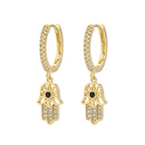 Cubic Zircon Turkey Lucky Eye Hoop Earrings for Women Plated Dangle Jewelry