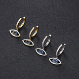 Cubic Zircon Turkey Lucky Eye Hoop Earrings for Women Plated Dangle Jewelry