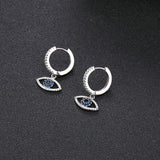 Cubic Zircon Turkey Lucky Eye Hoop Earrings for Women Plated Dangle Jewelry