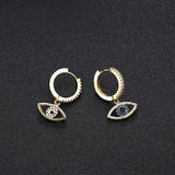 Cubic Zircon Turkey Lucky Eye Hoop Earrings for Women Plated Dangle Jewelry