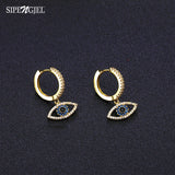 Cubic Zircon Turkey Lucky Eye Hoop Earrings for Women Plated Dangle Jewelry